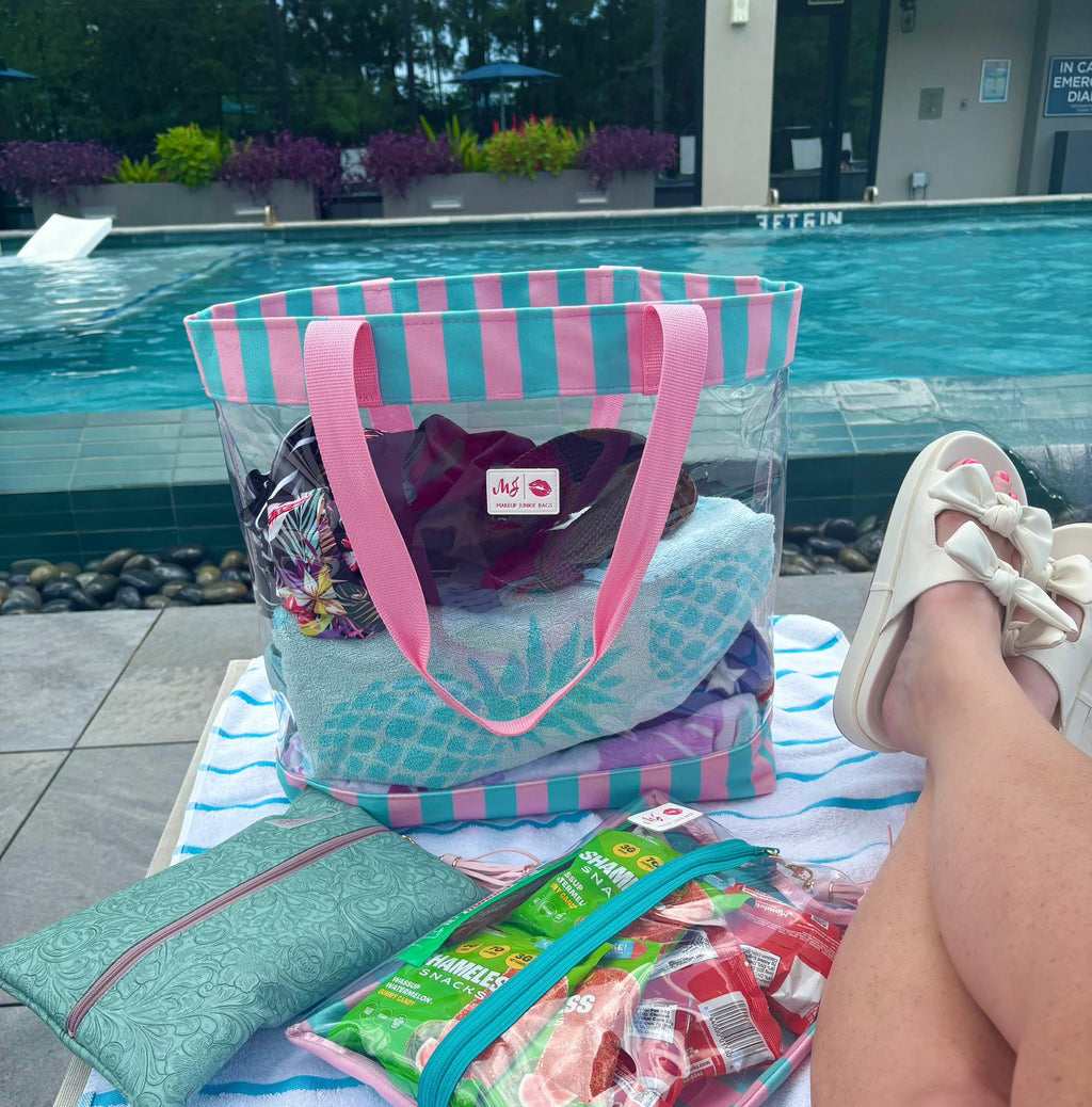 Cabana Mint Clear Tote