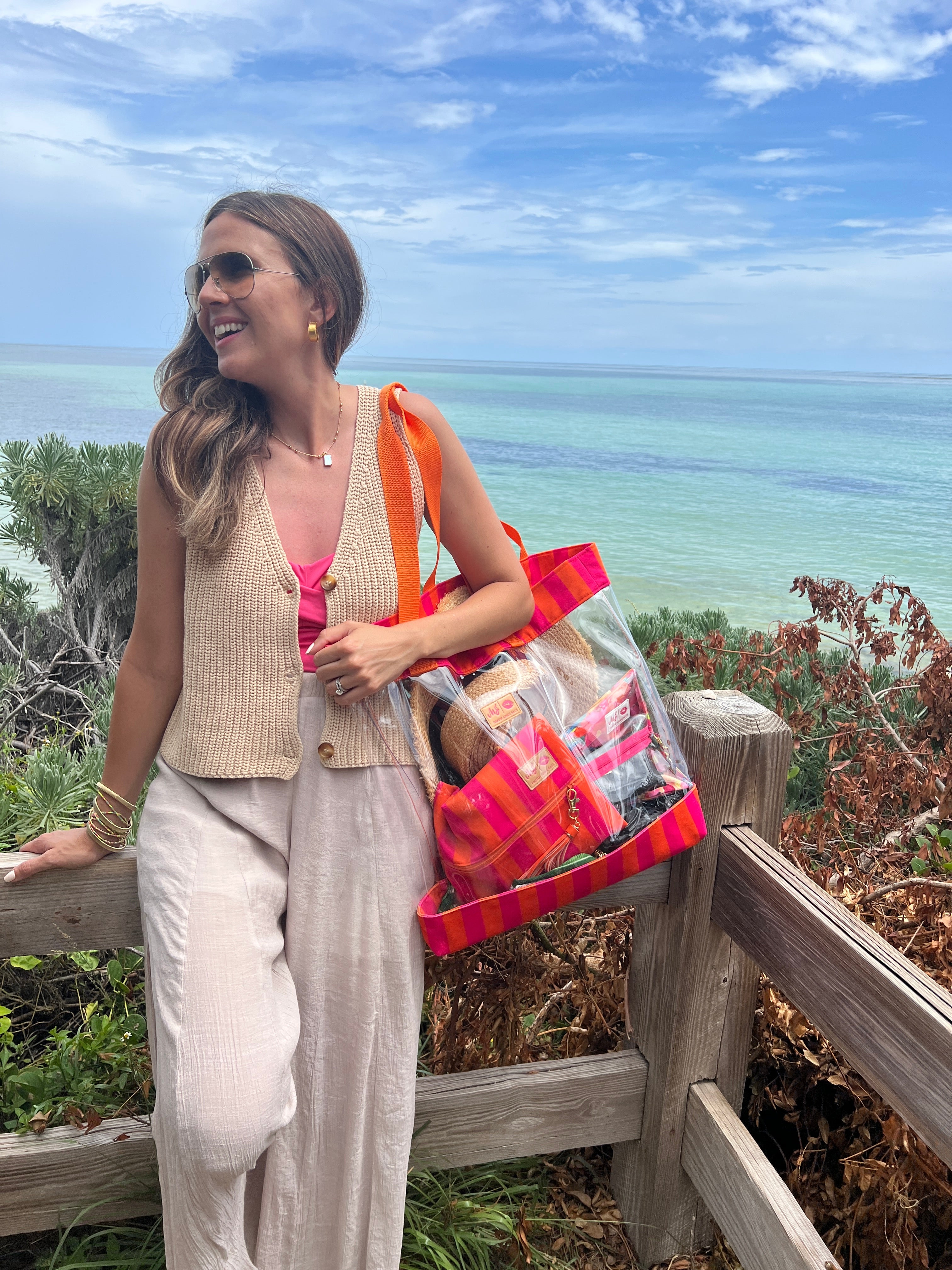 Cabana Pink Clear Tote